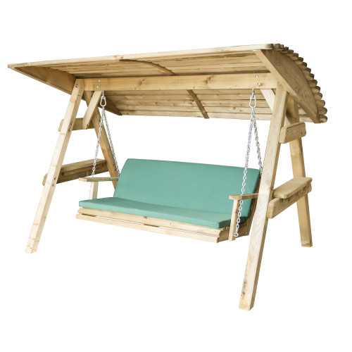 3 Seater Green Seat Pad With Back